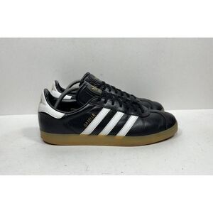 Adidas Gazelle Indoor Black Leather Low Shoes Gum Sole Men’s 10.5 BZ0026 2017